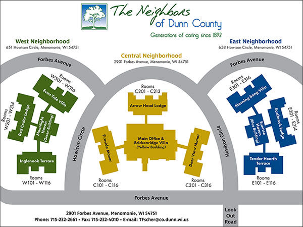 The Neighbors of Dunn County - Campus Map