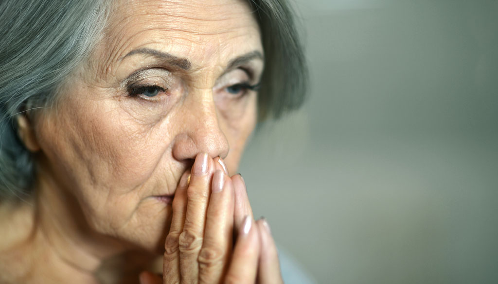 Worried looking senior citizen. Worried looking senior citizen.