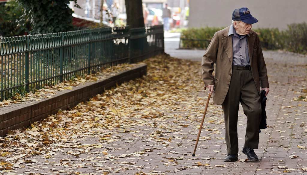 An active senior out for a walk.